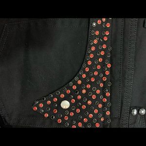 Designer inspired black men’s jeans with stones